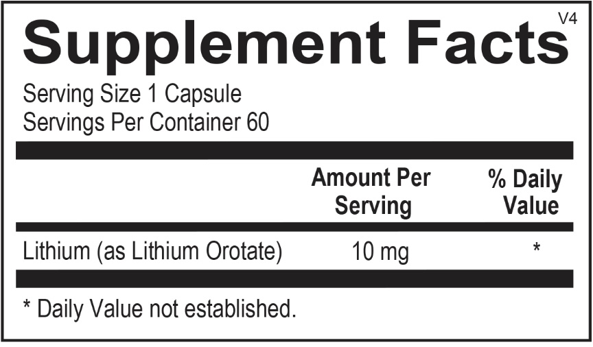 Lithium Orotate Ingredients